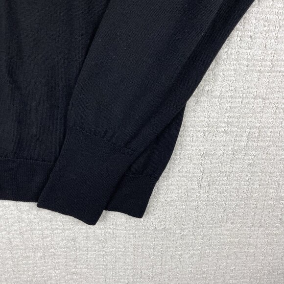 VTG Black Wool V-neck Pullover Sweater Jack Fraser Men 38  97cm Made in England - Picture 5 of 16